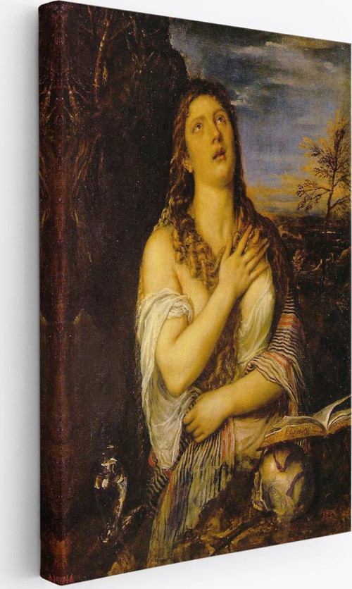 Titian Tiziano Vecellio'Un 'Tövbe Eden Magdalene' Eseri Kanvas Tablo-5125
