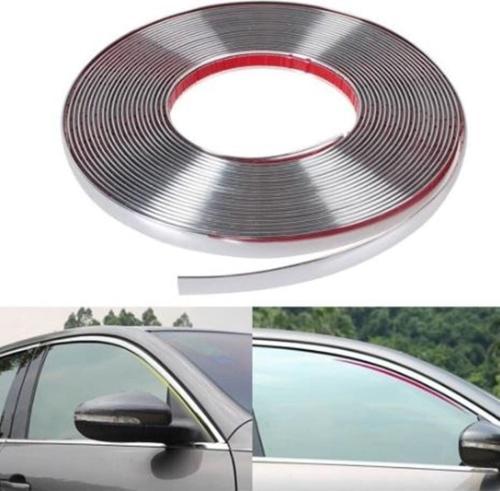 18 Mm 3d Dekoratif Krom Nikelaj Şerit Çıta Panjur Kalın Şerit 10 Metre