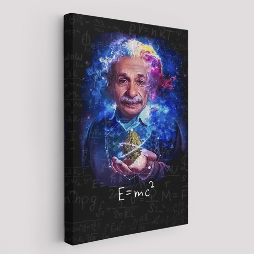 Albert Einstein E=Mc2 Kanvas Tablo, Matematik Öğretmeninin Hediyesi-5244