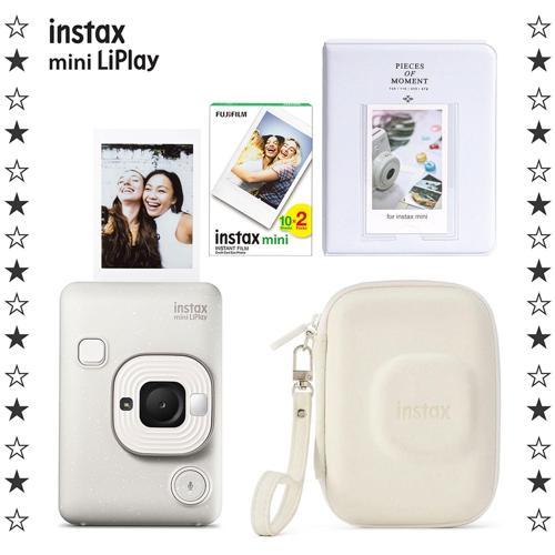 mini LiPlay Misty White Fotoğraf Makinesi 20'li Film Albüm ve Çanta Hediye Seti