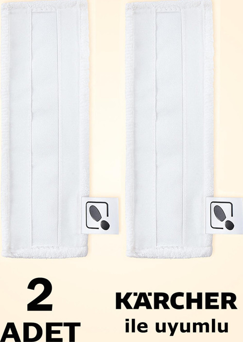 Karcher SC4 EasyFix Uyumlu Yer Başlığı Mop Bezi 2 Adet