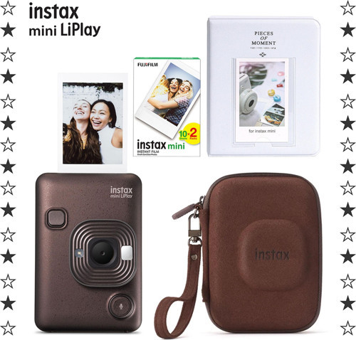 mini LiPlay Deep Bronze Fotoğraf Makinesi 20'li Film Albüm ve Çanta Hediye Seti