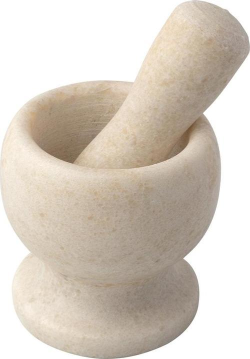 Lüks Doğal Desenli Ayaklı Beyaz Mermer Oyma Havan ve Tokmak MIT1247