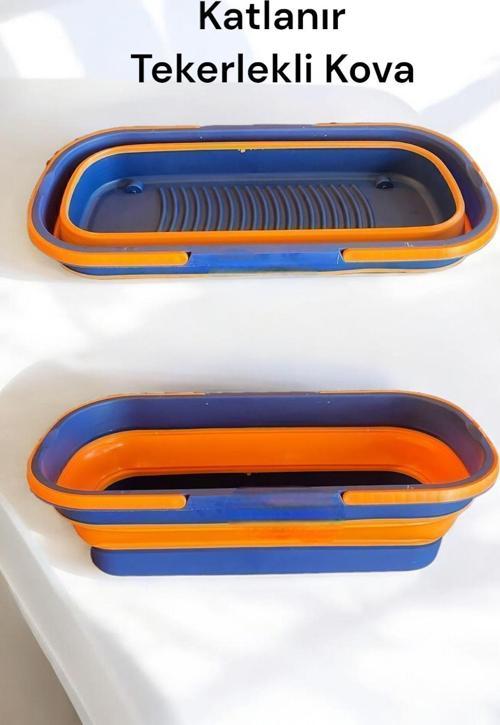 Katlanabilir Tekerlekli Kova Mop - Renkli, Pratik Ve Ergonomik Temizlik Kovası