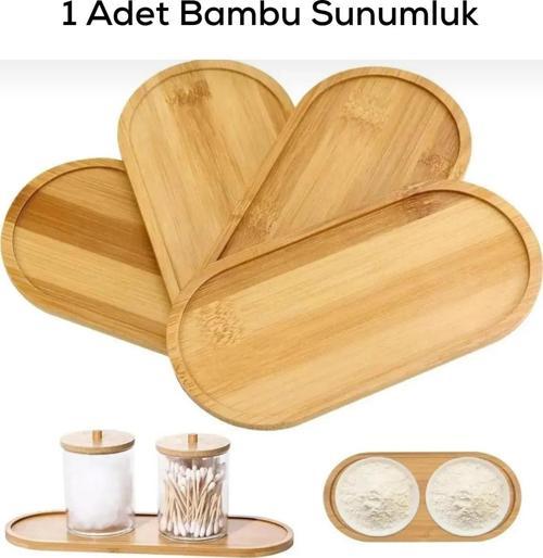 Bambu Oval Sunum Servis Tepsisi Tabağı Yağdanlık Sabunluk Altlığı MIT1223
