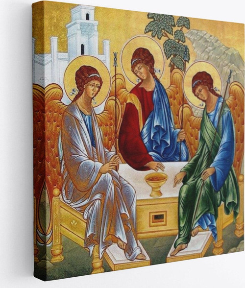 Andrei Rublev Tarafından Kutsal Üçleme Kanvas Tablo, Hristiyan Kilise Hediyesi-5327