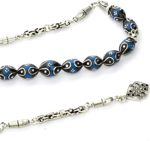 Arpa Kesim Gümüş Karpuz Dilim İşleme Galalith ve Oltu Taşı Zaza Tespih