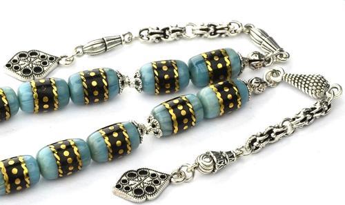 Oltu Taşı ve Galalith Gümüş İşleme Kapsül Kesim Zaza Tespih