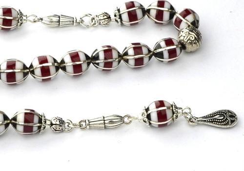 Beyzi Model Galalith ve Oltu Karpuz İşlemeli Zaza Tespih