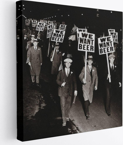 İstiyoruz, Olağandışı 1931 Yasak Protesto Fotoğrafı Kanvas Tablo-5336