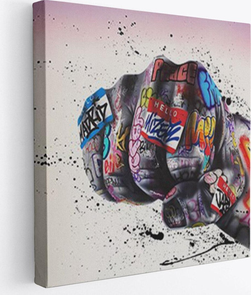 Sokak Graffiti Duvar Sanatı Kanvas Tablo, Banksy Renkli Graffiti Pop Art-5337