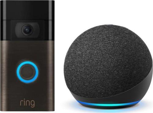 Ring Video Doorbell 1080P Görüntülü Kapı Zili - Amazon Echo Dot 4 Black Akıllı Asistan Hoparlör