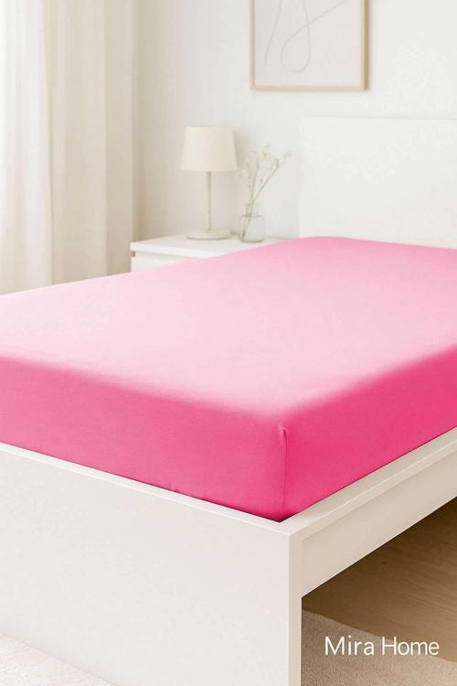 Tek Kişilik Düz Penye %100 Pamuklu Lastikli Çarşaf 100X200 Cm Newsheet Mor