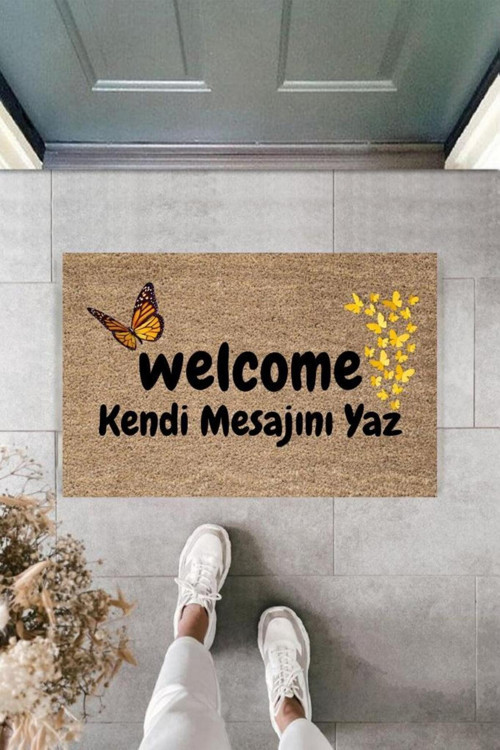 Dijital Baskı Kişiye Özel İç Kapı Dekorasyon Paspas Ps11316