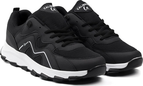 Erkek Siyah Beyaz Spor Ayakkabı Rahat Günlük Sneaker Yürüyüş Koşu Hafif Taban Bağcıklı