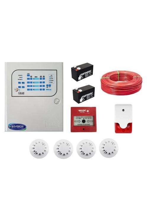 4 Lü Yangın Alarm Seti Kablo Dahil