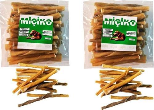 2 x 50Li Naturel Burgu Ödül Çubuğu ve Çiğneme Kemiği 8-10Cm