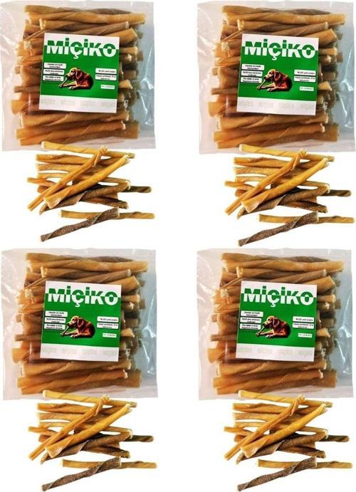 4 x 50Li Naturel Burgu Ödül Çubuğu ve Çiğneme Kemiği 8-10Cm