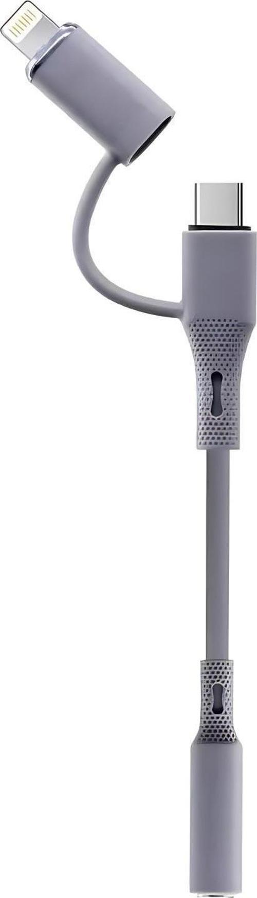 Ga78 2in1 Aux Dönüştürücü Silikon Ses Kablosu Type-C ve Lighting Kulaklık Ses Aktarımı iPhone ile Uyumlu