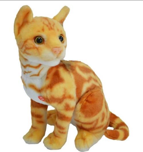 Berattoys 30 Cm Sesli Peluş Kedi Miyavlayan Kedi Peluş Oyuncak Kedi Hediyelik Peluş Uyku Arkadaşı