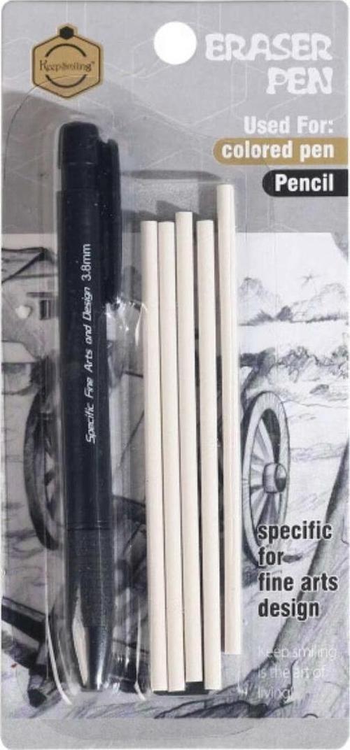 3.8 mm. Kalem Silgi + 5 Adet Silgi Yedeği