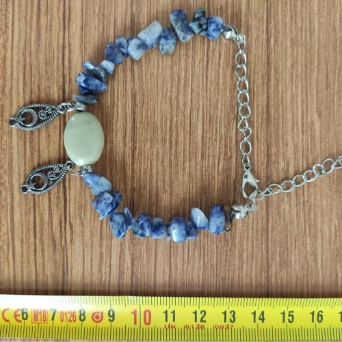 Lapis Lazuli & Aventurin Oval Taşlı El Yapımı Bileklik - 1737