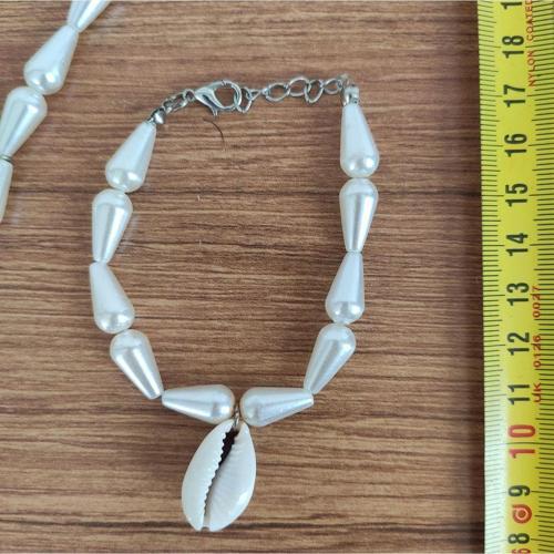 Doğal Deniz Kabuğu (Cowrie) ve İnci Görünümlü Boncuk Bileklik - 577