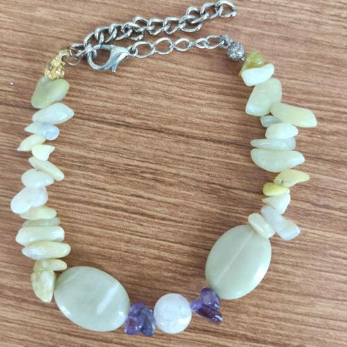 Doğal Enerji Kombini – Yeşim, Ametist ve Kuvars Bileklik - 2197