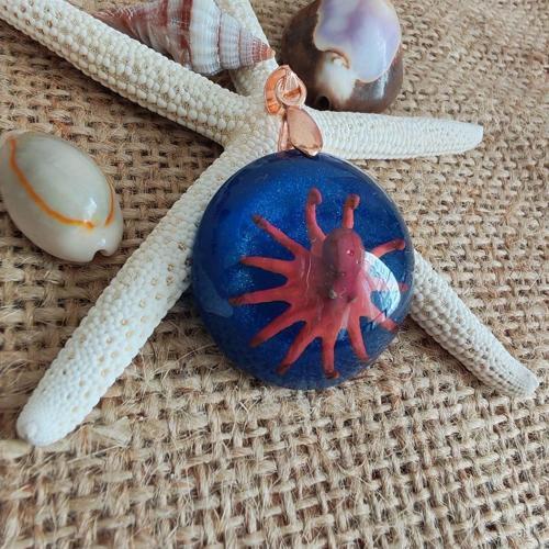 El Yapımı 3D Ahtapot Kolye Ucu - 549