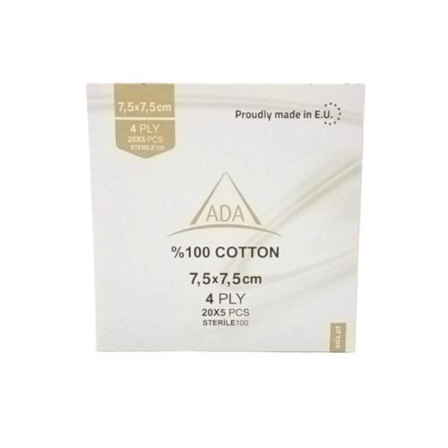 Steril Gaz Kompres 4 Kat 7,5cm x 7,5cm (5'li Zarf) - 100'lü Kutu