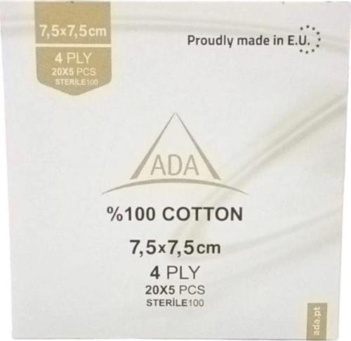 Steril Gaz Kompres 4 Kat 7,5cm x 7,5cm (5'li Zarf) - 100'lü Kutu