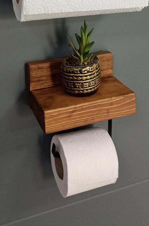 Dekoratif Ahşap Wc Kağıtlık Metal Tuvalet Kağıtlığı Ahşap Tuvalet Kağıdı Askısı Ahşap Banyo Duvarraf
