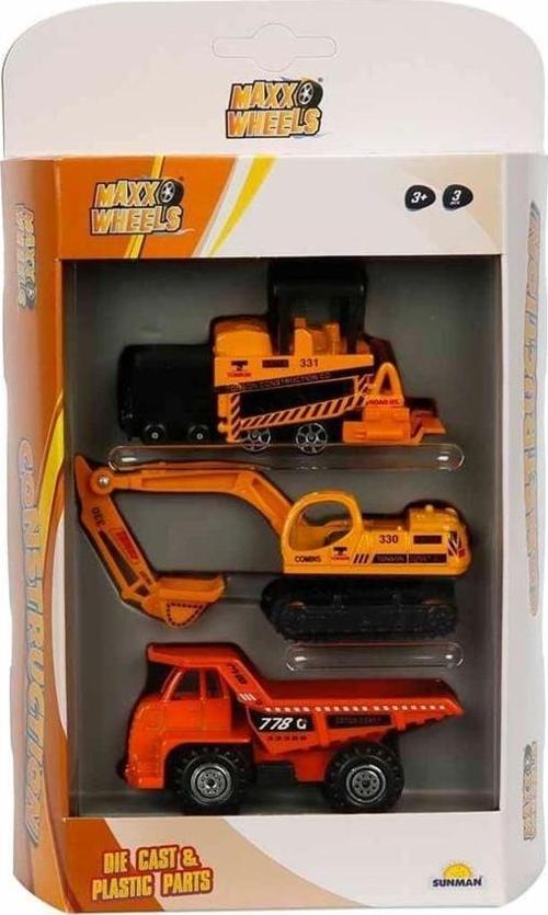 3'lü Araç Seti İş Makinaları Kız Erkek Çocuk Oyuncak Eğitici Oyuncaklar