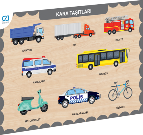 675 CAAHS-3200 CA GAMES AHŞAP KARA TAŞITLARI BUL-TAK Kız Erkek Çocuk Oyuncak Eğitici Oyuncaklar