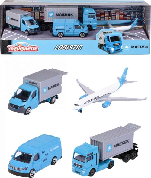 Majorette Maersk Temalı Lojistik 4'lü Koleksiyon Paketi Kız Erkek Çocuk Oyuncak Eğitici Oyuncaklar