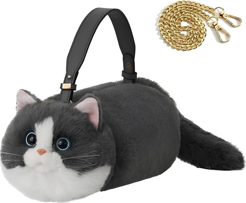 B&D Kedi El Çantası Gri Kız Erkek Çocuk Oyuncak Eğitici Oyuncaklar