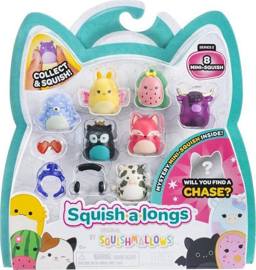 AL0021 Squish-a-longs 8 Figür + Yüzük Set Asorti Seri 2 Kız Erkek Çocuk Oyuncak Eğitici Oyuncaklar