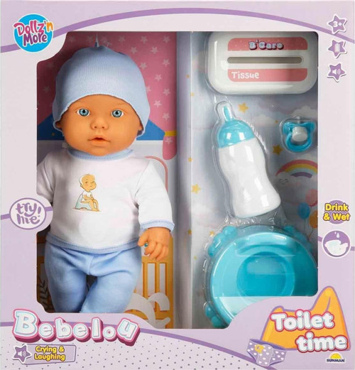 1030141 Sesli Bebelou Tuvalet Zamanı Bebek Seti 32cm Kız Erkek Çocuk Oyuncak Eğitici Oyuncaklar