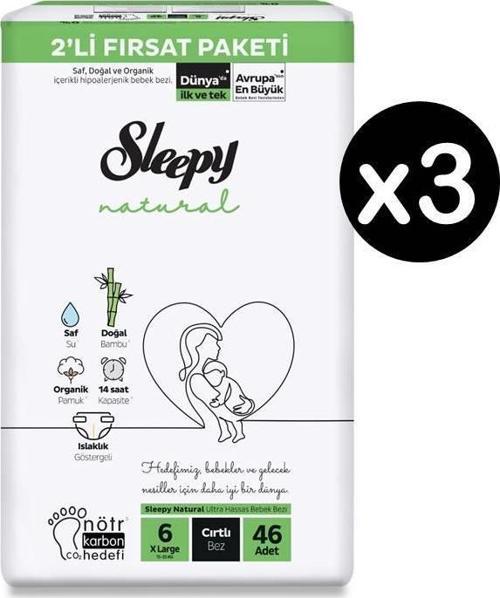Natural 6 Numara XLarge 138'li Bebek Bezi