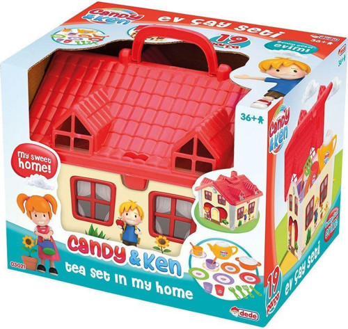03021 Candy & Ken Ev Çay Set ,Dede Kız Erkek Çocuk Oyuncak Eğitici Oyuncaklar