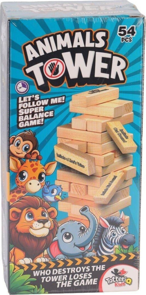 8204 ANİMALS TOWER Kız Erkek Çocuk Oyuncak Eğitici Oyuncaklar