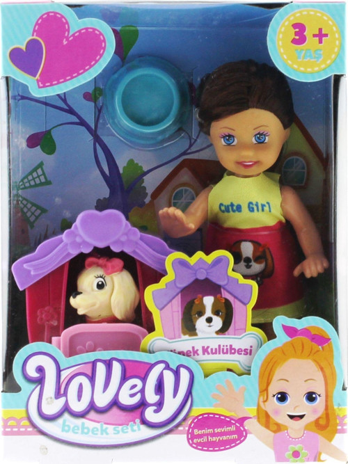 Lovely Mini Bebek Evcil Hayvan ve Kulübesi Oyun Seti Kız Erkek Çocuk Oyuncak Eğitici Oyuncaklar