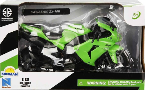 42447 SUN-Kawasakı ZX-10R 2006 Yeşil 1:12 Kız Erkek Çocuk Oyuncak Eğitici Oyuncaklar