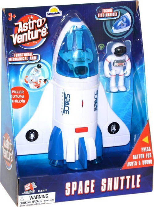 63112 Sunman, Astro Venture Sesli Ve Işıklı Uzay Mekiği Kız Erkek Çocuk Oyuncak Eğitici Oyuncaklar