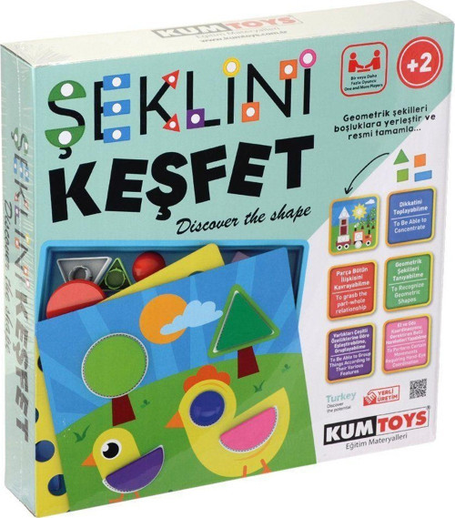 5306 KumToys, Şeklini Keşfet / +2 yaş Kız Erkek Çocuk Oyuncak Eğitici Oyuncaklar