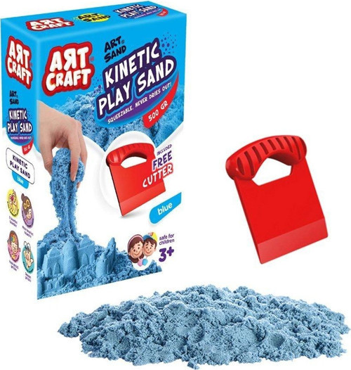 03686 Dede, Aksesuarlı Mavi Kinetik Oyun Kumu 500 gr Kız Erkek Çocuk Oyuncak Eğitici Oyuncaklar
