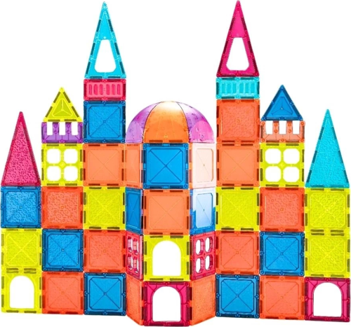 Magnetic Tiles 50 Parça Kız Erkek Çocuk Oyuncak Eğitici Oyuncaklar