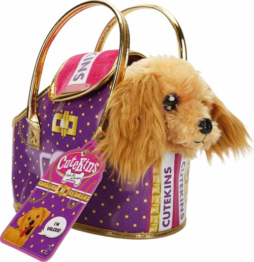 Cutekins Taşıma Çantalı Peluş Köpek Kız Erkek Çocuk Oyuncak Eğitici Oyuncaklar