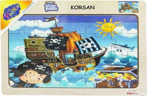 53/54/55/56 AHŞAP EĞİT.PUZZLE KORSAN Kız Erkek Çocuk Oyuncak Eğitici Oyuncaklar