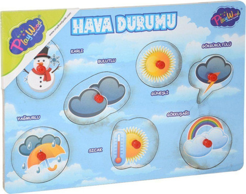284/285 AHŞAP TUTMALI HAVA DURUMU Kız Erkek Çocuk Oyuncak Eğitici Oyuncaklar